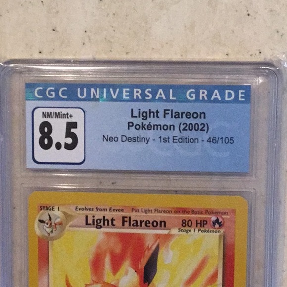 Light Flareon 1st Edition 2002 Pokemon 46/105 Neo Destiny Card CGC 8.5 Card - Picture 4 of 7